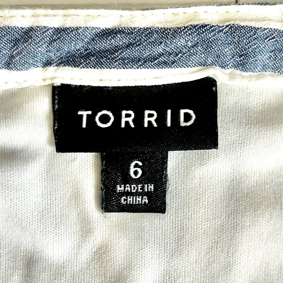 TORRID Women’s Blue & White Stripe Zip Front Drawstring Shirt Dress Size 6X - Picture 5 of 14